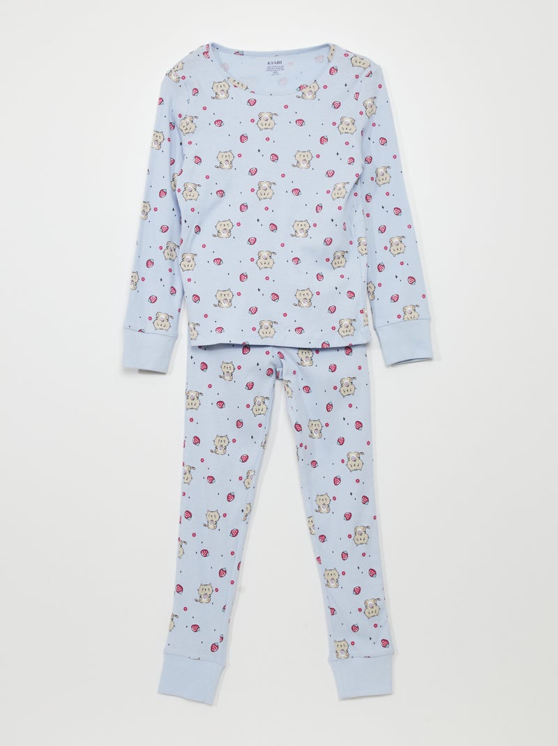 Conjunto de pijama t-shirt + calças - 2 peças AZUL - Kiabi