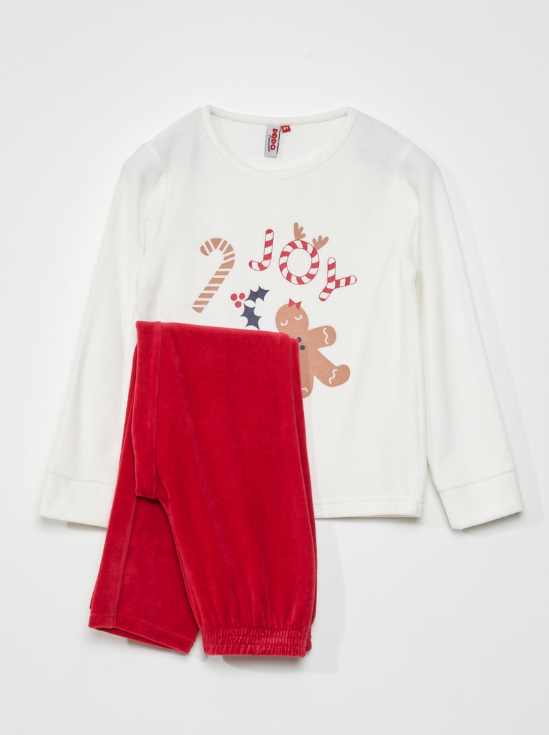 Conjunto de pijama t-shirt + calças - 2 peças BRANCO - Kiabi