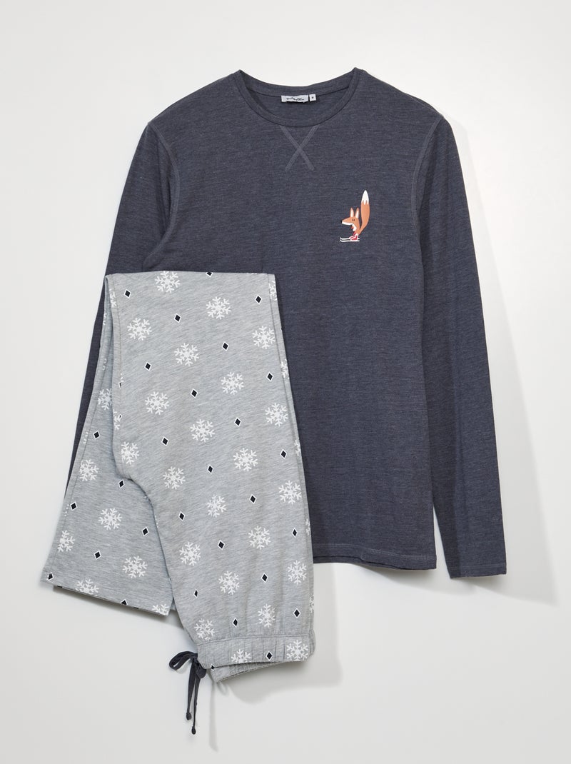 Conjunto de pijama t-shirt + calças - 2 peças CINZA - Kiabi