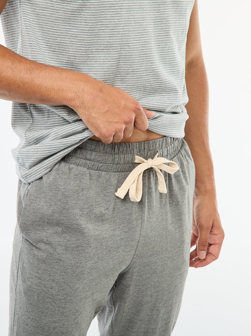 Conjunto de pijama t-shirt + calças - 2 peças Cinza - Kiabi