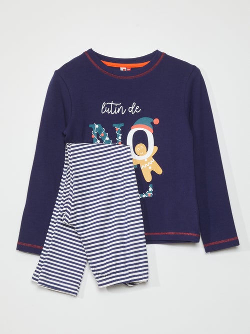 Conjunto de pijama t-shirt + calças - 2 peças - Kiabi