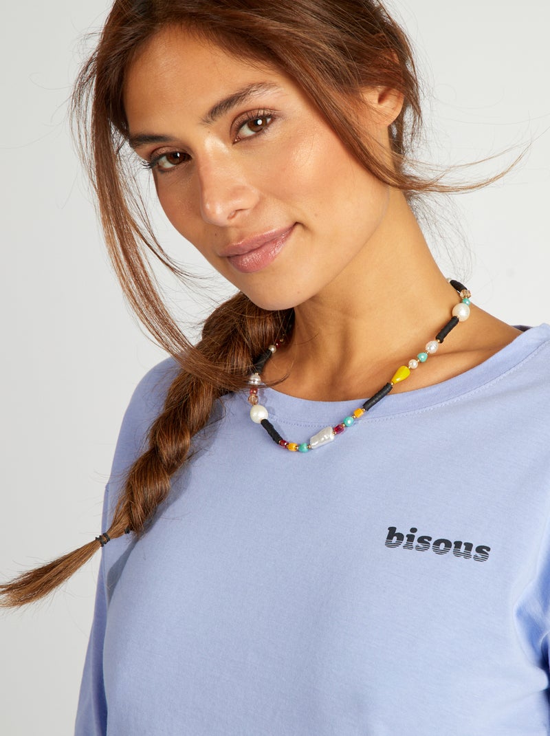 Conjunto de pijama t-shirt + calças  - 2 peças PRETO - Kiabi