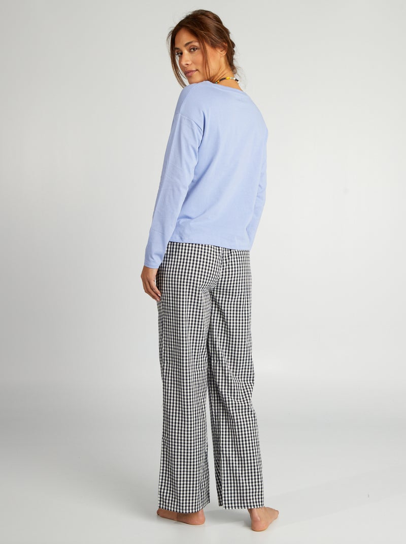 Conjunto de pijama t-shirt + calças  - 2 peças PRETO - Kiabi