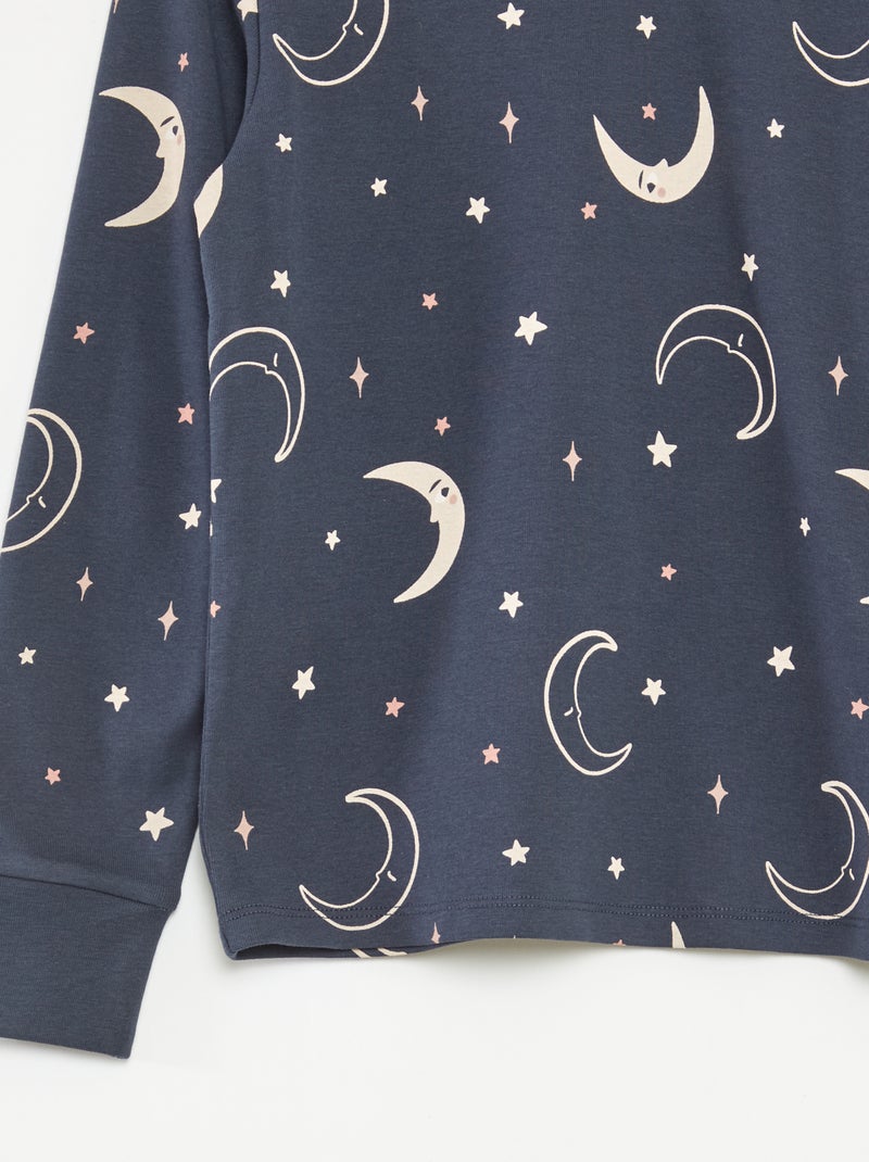 Conjunto de pijama t-shirt + calças  -  2 peças Preto - Kiabi
