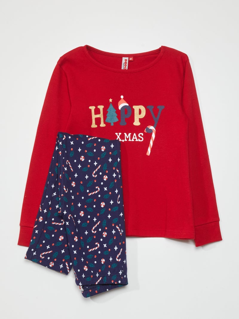 Conjunto de pijama t-shirt + calças - 2 peças ROXO - Kiabi