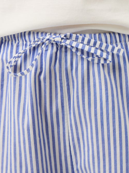 Conjunto de pijama t-shirt + calças às riscas - 2 peças - Kiabi