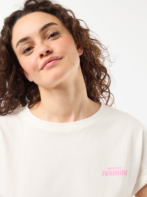 Conjunto de pijama t-shirt + calças às riscas - 2 peças - Kiabi