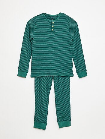Conjunto de pijama t-shirt + calças caneladas - 2 peças