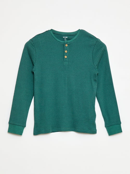 Conjunto de pijama t-shirt + calças caneladas - 2 peças - Kiabi