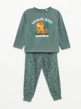 Conjunto de pijama t-shirt + calças 'Jurassic Park' - 2 peças