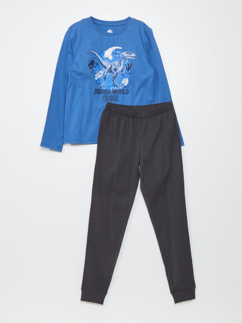 Conjunto de pijama t-shirt + calças 'Mundo Jurássico' AZUL - Kiabi