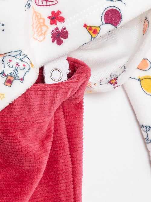 Conjunto de pijama t-shirt + calças polares - 2 peças - Kiabi