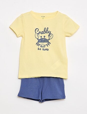 Conjunto de pijama t-shirt + calções - 2 peças