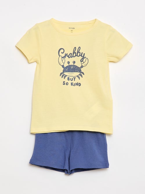 Conjunto de pijama t-shirt + calções - 2 peças - Kiabi
