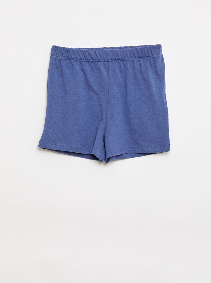 Conjunto de pijama t-shirt + calções - 2 peças Amarelo - Kiabi