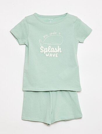 Conjunto de pijama t-shirt + calções - 2 peças