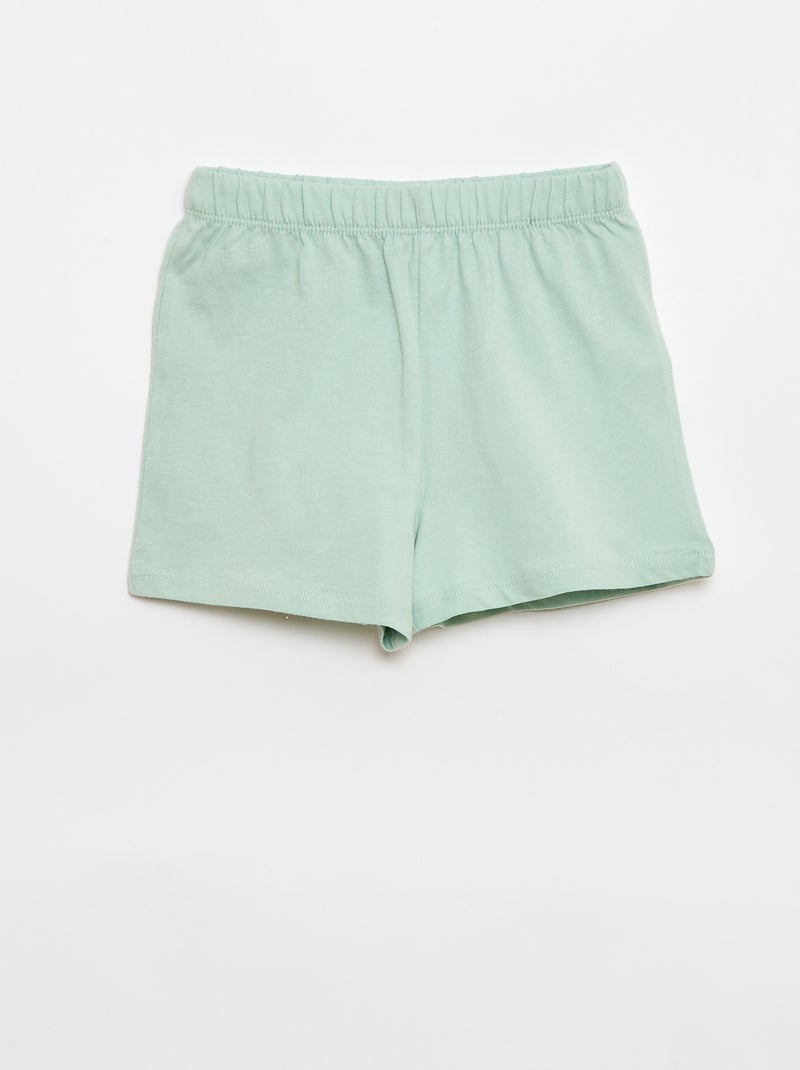 Conjunto de pijama t-shirt + calções - 2 peças Azul - Kiabi
