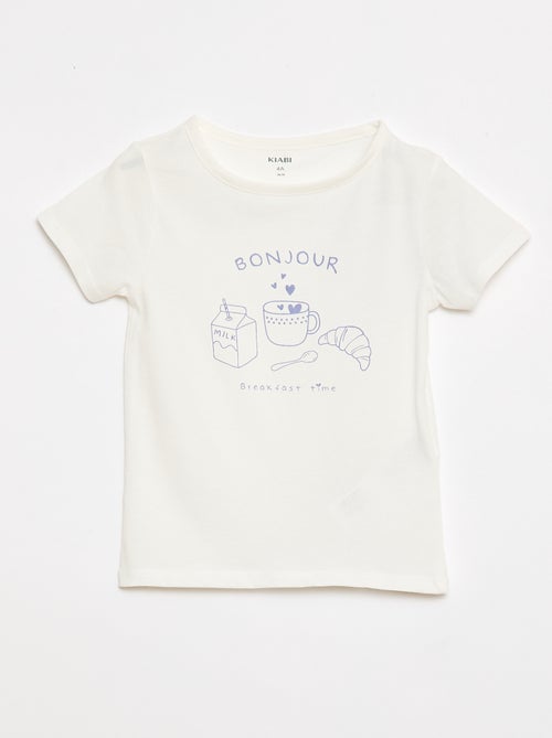 Conjunto de pijama t-shirt + calções - 2 peças - Kiabi