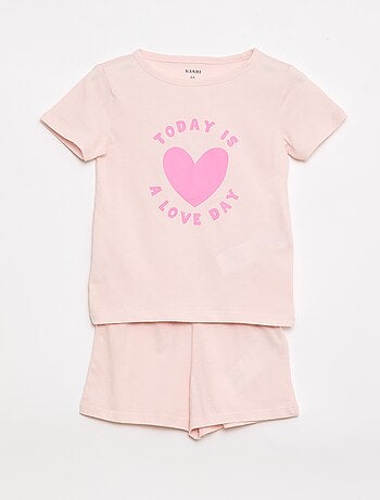 Conjunto de pijama t-shirt + calções - 2 peças