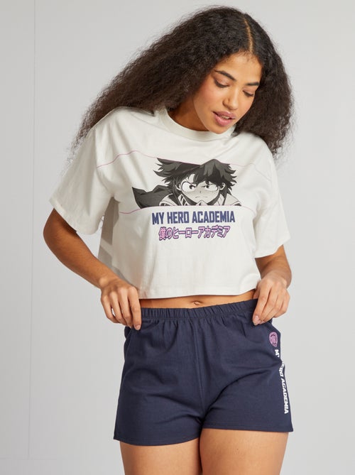 Conjunto de pijama t-shirt + calções 'My Hero Academia' - 2 peças - Kiabi
