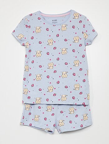Conjunto de pijama: T-shirt e calções  - 2 peças - Kiabi