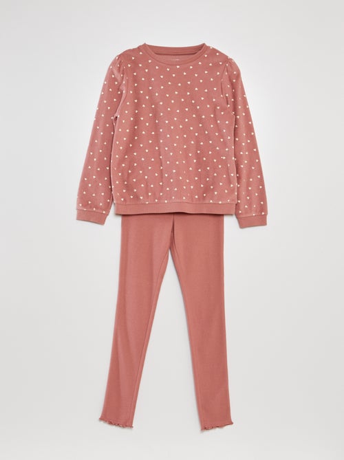 Conjunto de pijama t-shirt + leggings - 2 peças - Kiabi