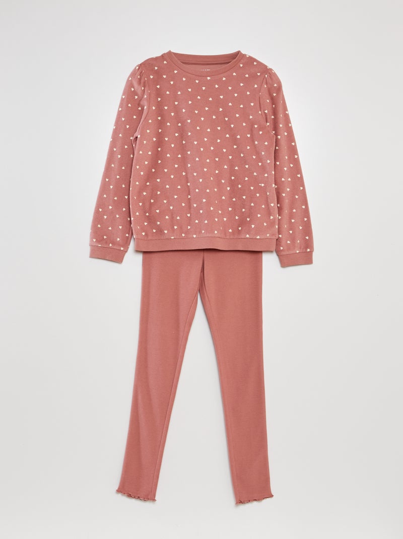 Conjunto de pijama t-shirt + leggings - 2 peças ROSA - Kiabi