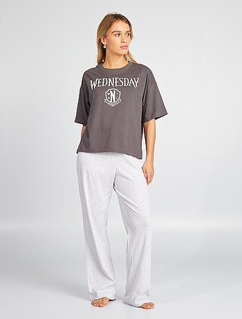 Conjunto de pijama 'Wednesday' t-shirt + calças - 2 peças