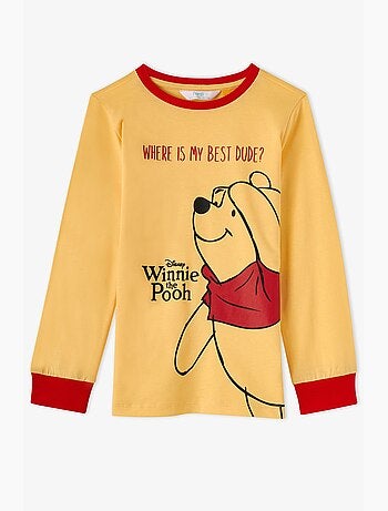 Conjunto de pijama winnie the pooh em algodão de manga curta para menina penti