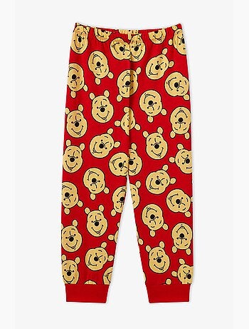 Conjunto de pijama winnie the pooh em algodão de manga curta para menina penti