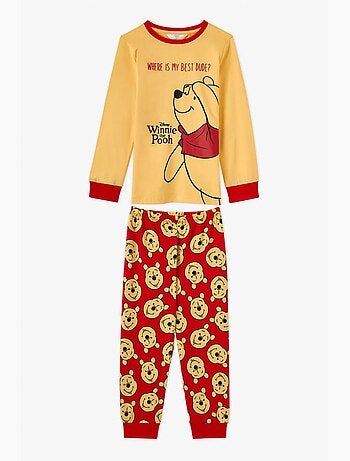 Conjunto de pijama winnie the pooh em algodão de manga curta para menina penti
