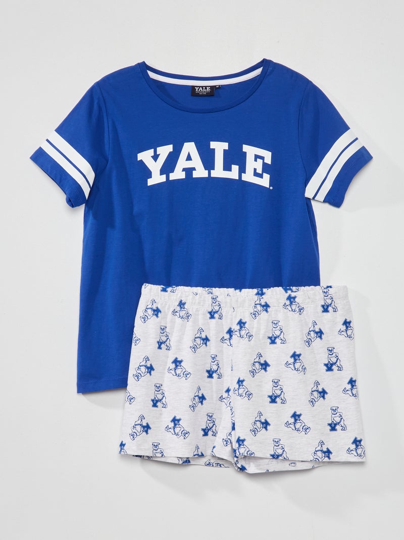 Conjunto de pijama 'Yale'- 2 peças Azul/ Cinza - Kiabi