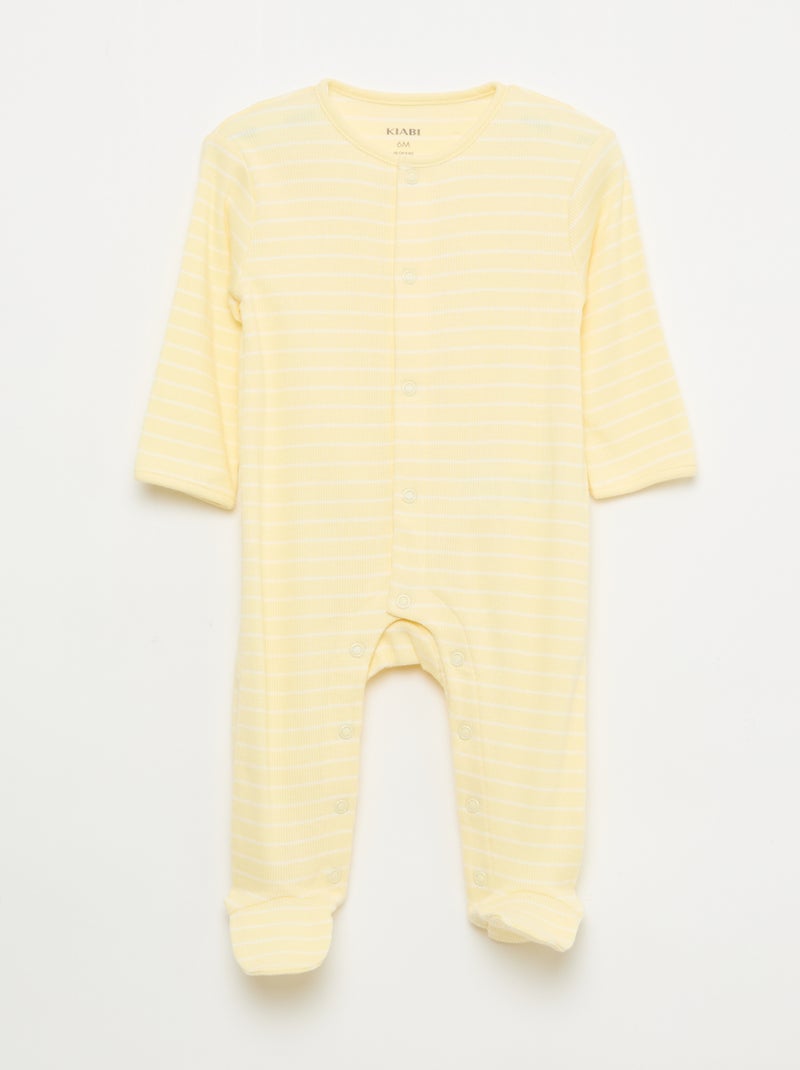 Conjunto de pijamas com pés Branco - Kiabi
