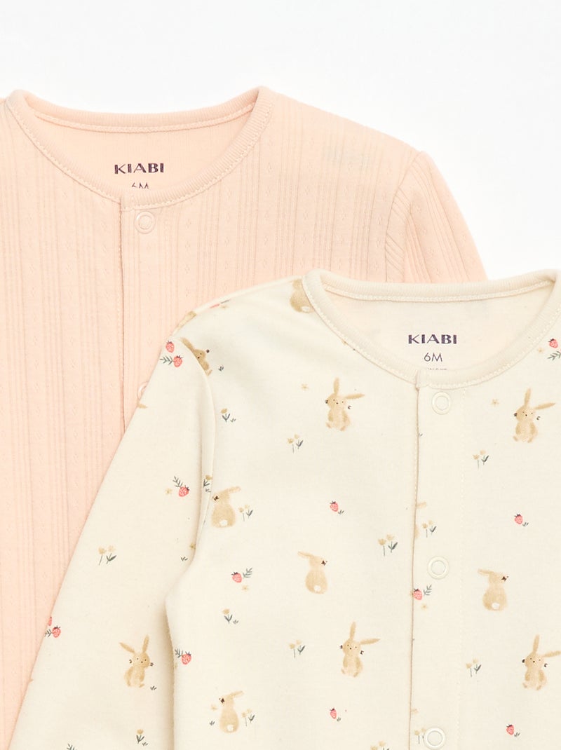 Conjunto de pijamas com pés Branco - Kiabi