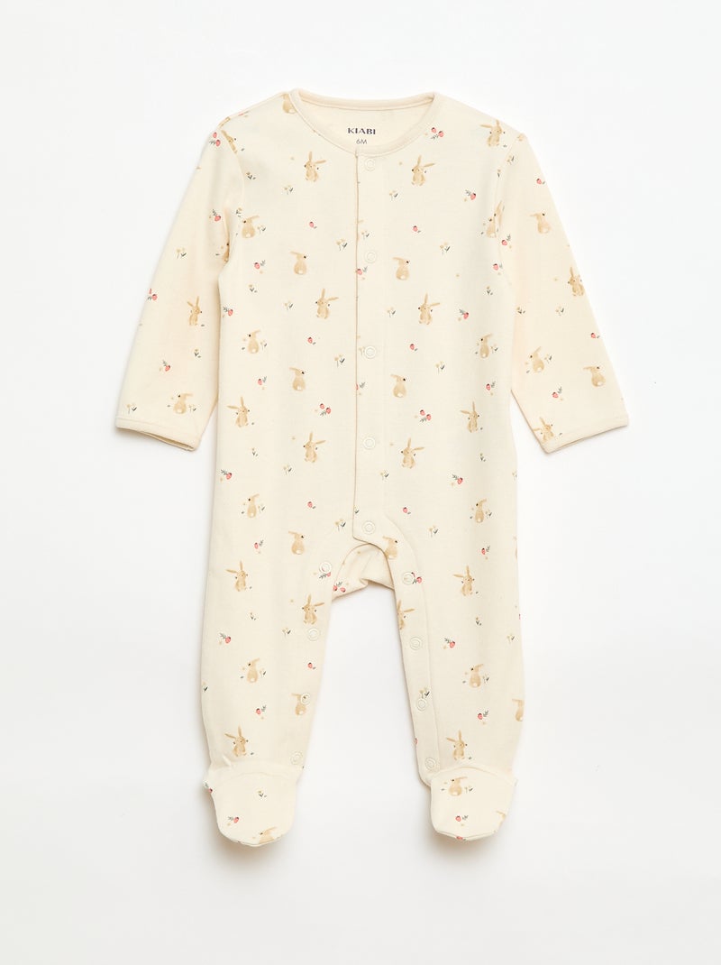 Conjunto de pijamas com pés Branco - Kiabi