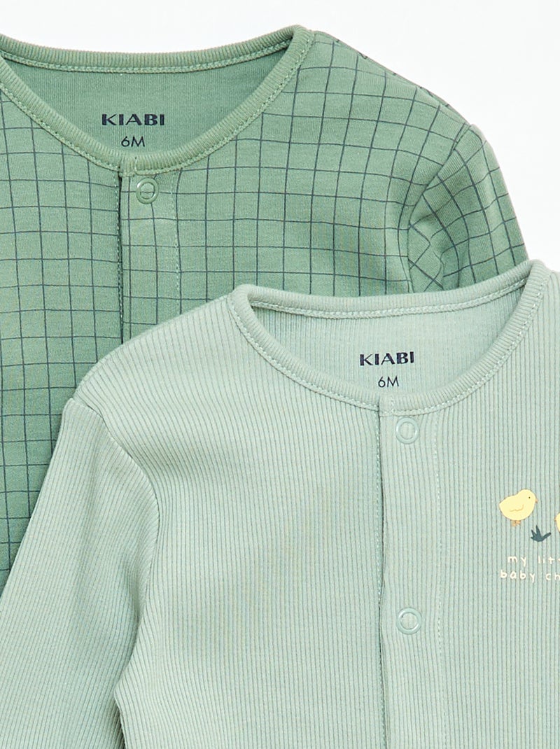 Conjunto de pijamas com pés Verde - Kiabi