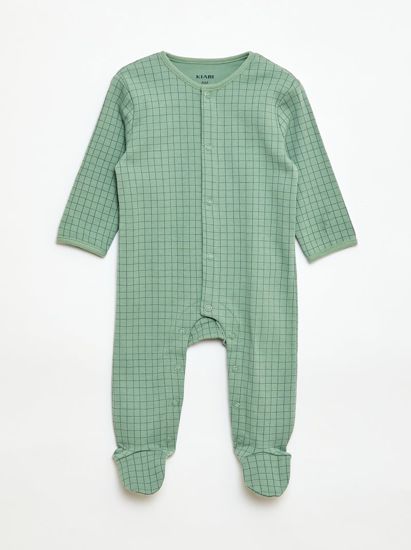 Conjunto de pijamas com pés Verde - Kiabi