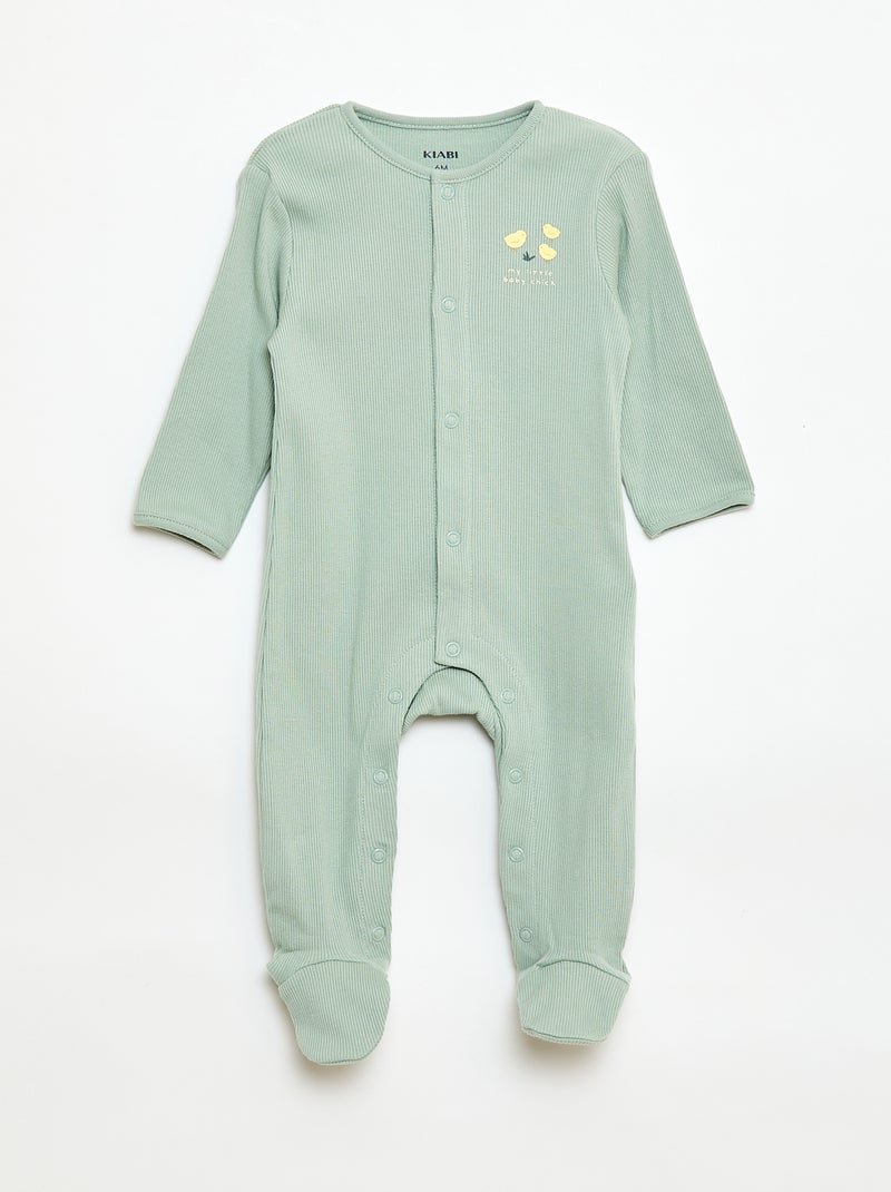 Conjunto de pijamas com pés Verde - Kiabi
