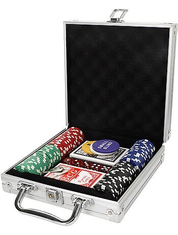 Conjunto de pôquer texas hold'em com 110 peças e estojo cb games