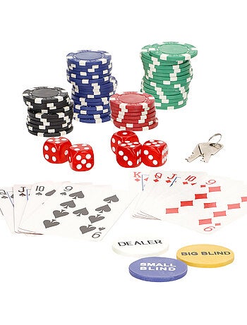 Conjunto de pôquer texas hold'em com 110 peças e estojo cb games