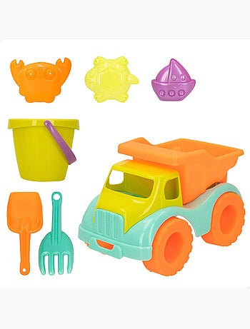 Conjunto de praia com acessórios de caminhão e balde color beach