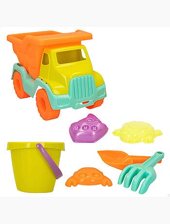Conjunto de praia com acessórios de caminhão e balde color beach