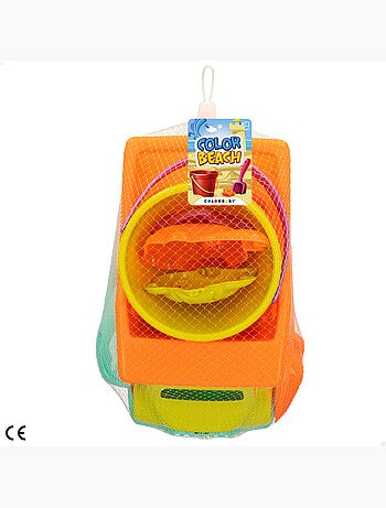 Conjunto de praia com acessórios de caminhão e balde color beach