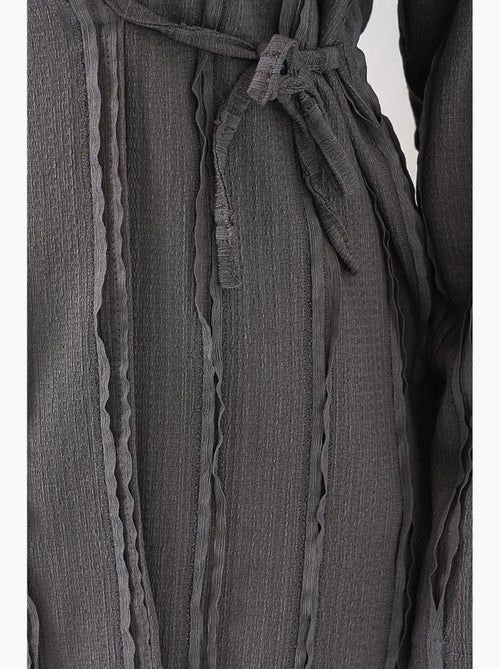 Conjunto de quimono texturizado com decote em v e detalhe de atar & calças de perna larga bdart - Kiabi Conjunto de quimono texturizado com decote em v e detalhe de atar & calças de perna larga bdart - Kiabi