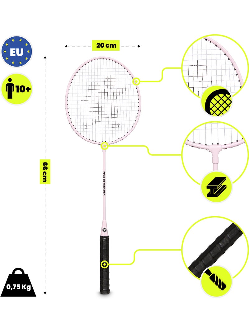 Conjunto de raquetes de badminton hypermotion – 2 raquetes + bolsa Rosa - Kiabi