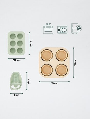 Conjunto de recipientes e mordedor em silicone