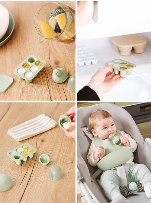 Conjunto de recipientes e mordedor em silicone - Kiabi