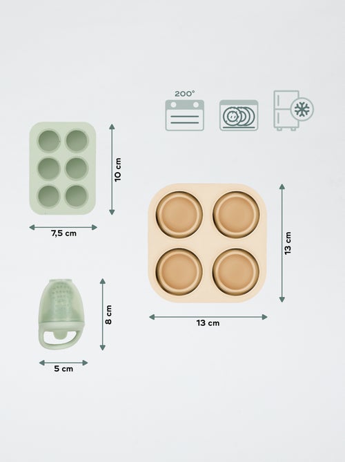 Conjunto de recipientes e mordedor em silicone - Kiabi