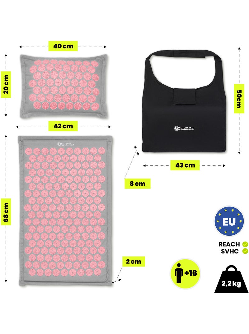Conjunto de relaxamento e tapete de acupressão profissional 3 em 1 hypermotion Rosa - Kiabi