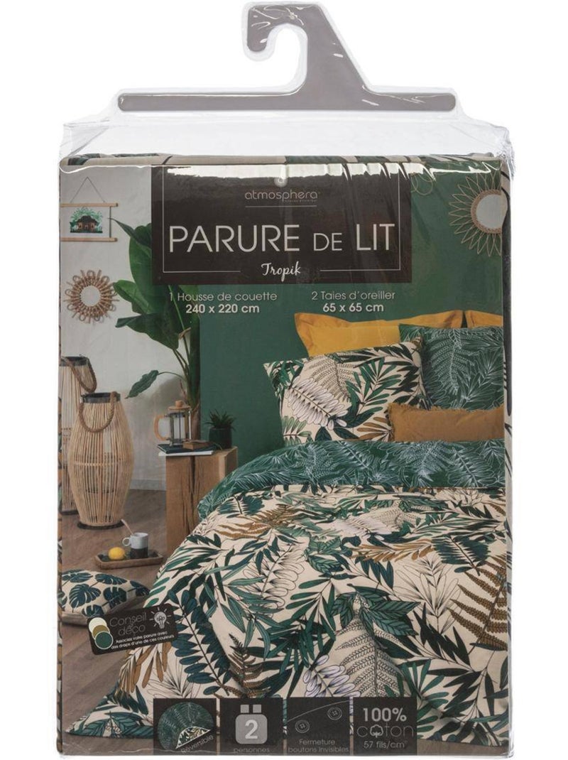 Conjunto de roupa de cama com estampado tropik Verde - Kiabi